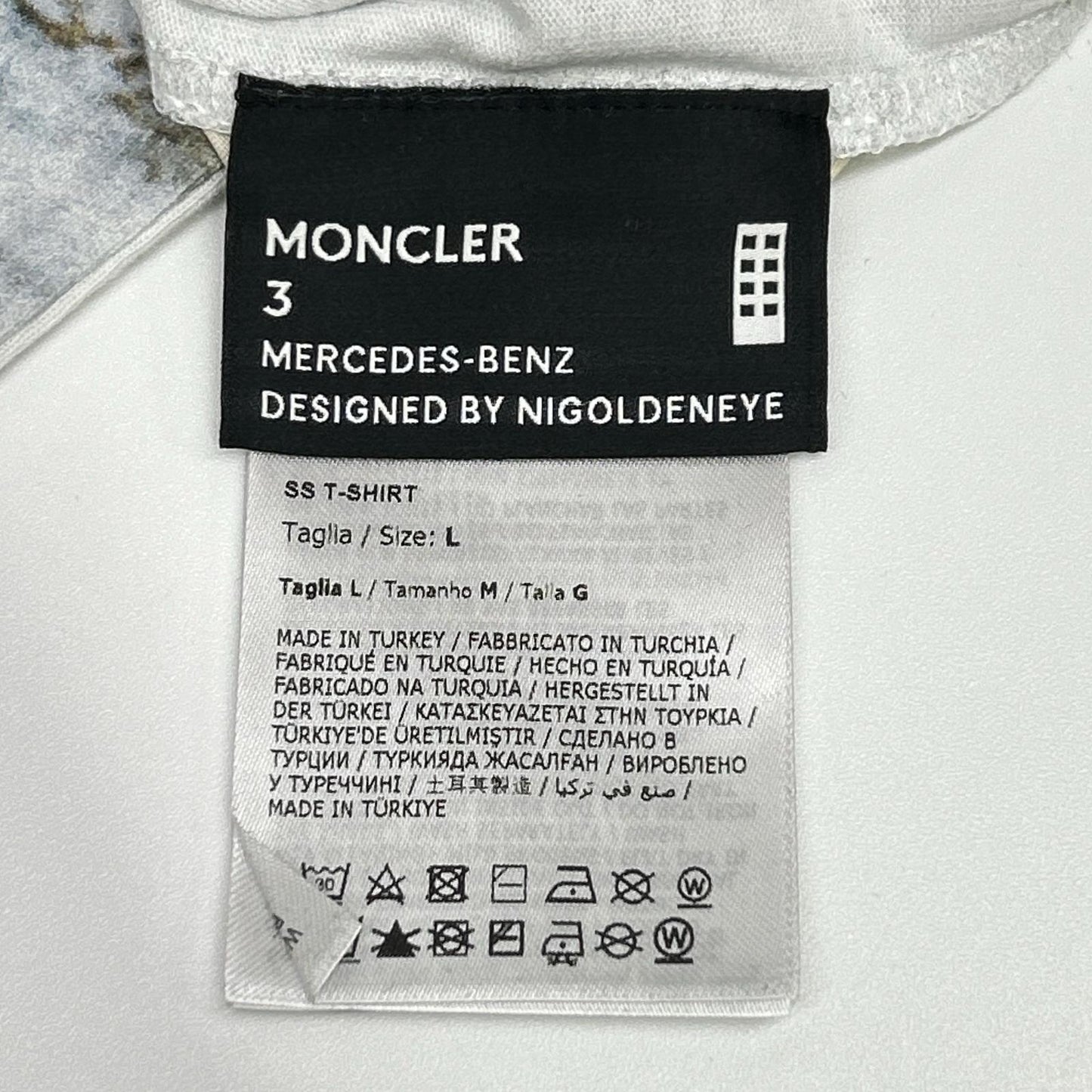 MONCLER 25SS NIGO MBZ Photo Print White Cotton T-Shirt Size L