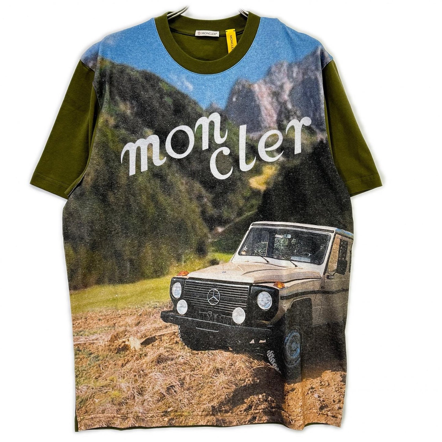 MONCLER 25SS NIGO MBZ Photo Print Khaki Cotton T-Shirt Size L