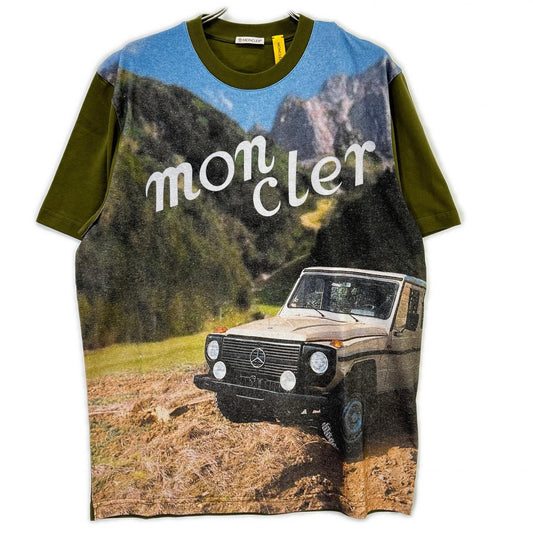 MONCLER 25SS NIGO MBZ Photo Print Khaki Cotton T-Shirt Size L