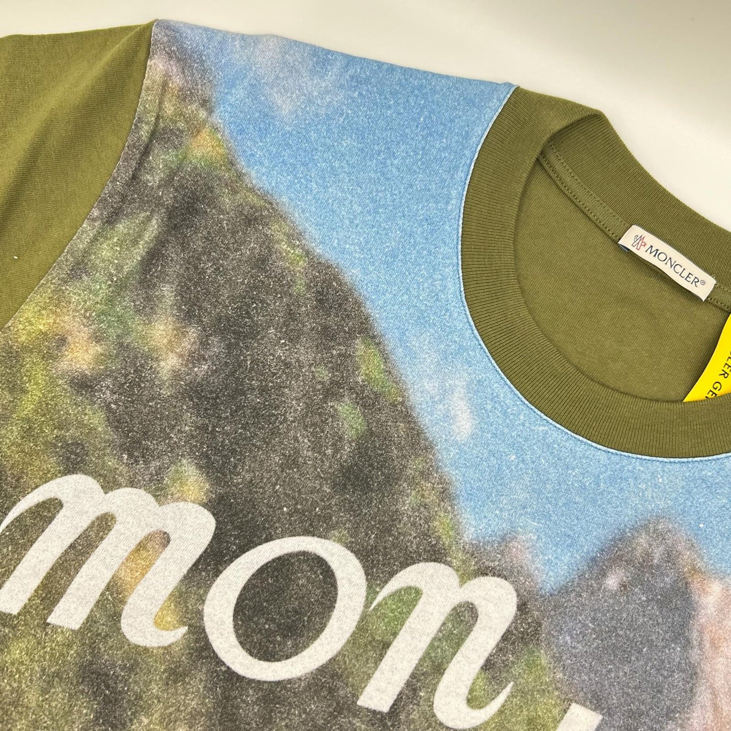 MONCLER 25SS NIGO MBZ Photo Print Khaki Cotton T-Shirt Size L