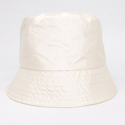 MONCLER Logo Embroidered Nylon Bucket Hat White Size M