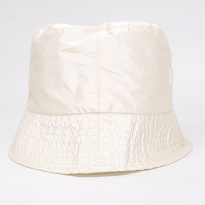 MONCLER Logo Embroidered Nylon Bucket Hat White Size M