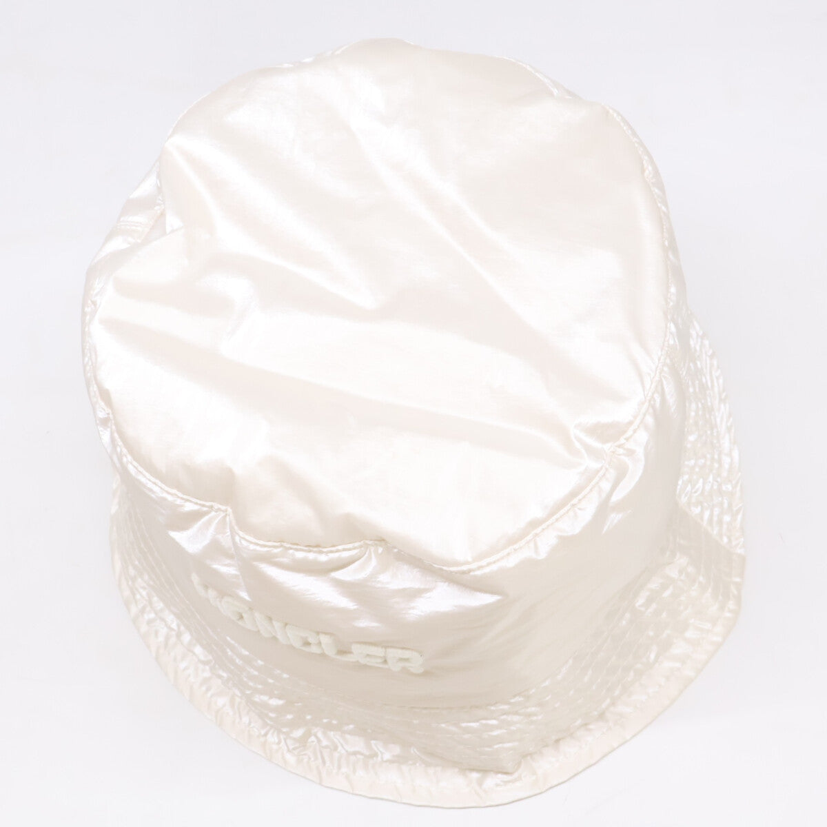 MONCLER Logo Embroidered Nylon Bucket Hat White Size M