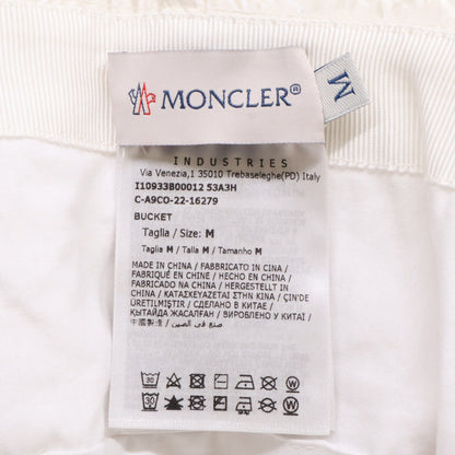 MONCLER Logo Embroidered Nylon Bucket Hat White Size M