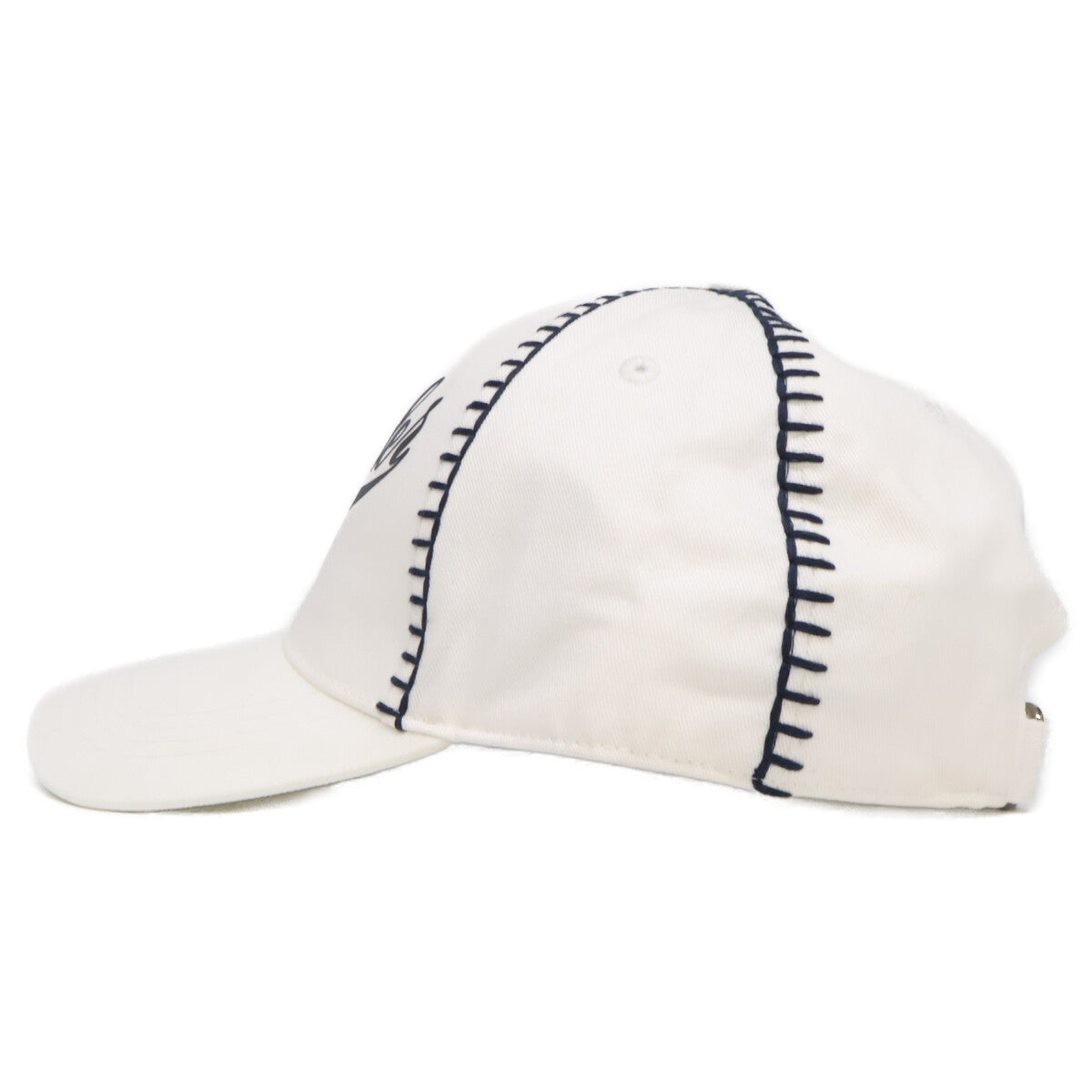 MONCLER Logo Gabardine Baseball Cap White/Navy Size UNI