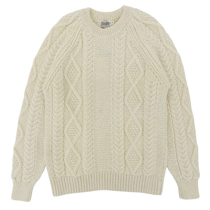 BrooksBrothers Fisherman Wool Sweater Ivory Size M