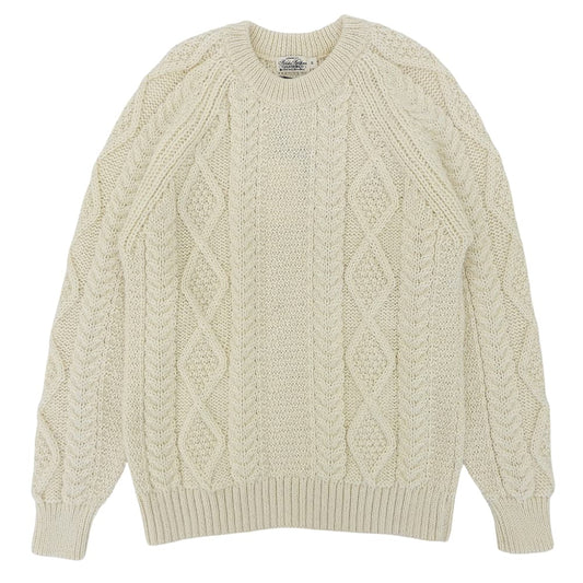 BrooksBrothers Fisherman Wool Sweater Ivory Size M