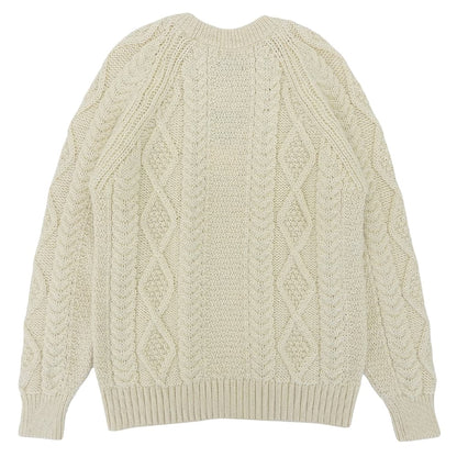BrooksBrothers Fisherman Wool Sweater Ivory Size M