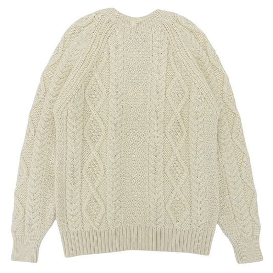 BrooksBrothers Fisherman Wool Sweater Ivory Size M