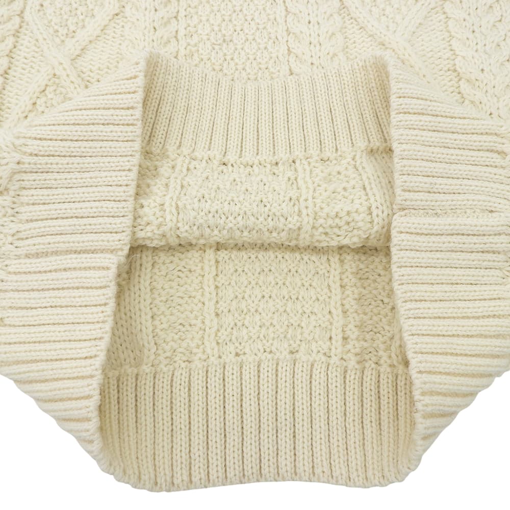 BrooksBrothers Fisherman Wool Sweater Ivory Size M