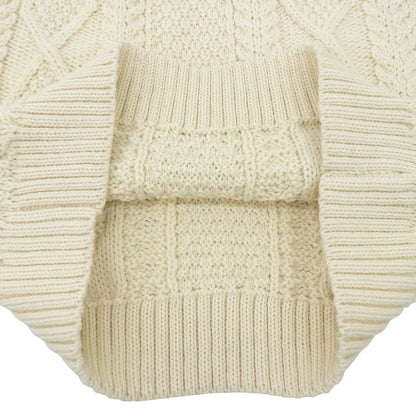BrooksBrothers Fisherman Wool Sweater Ivory Size M