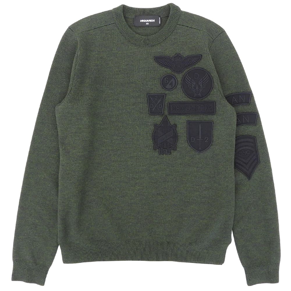 Dsquared2 DSQUARED Patch Wool Knit Sweater Green Size XS