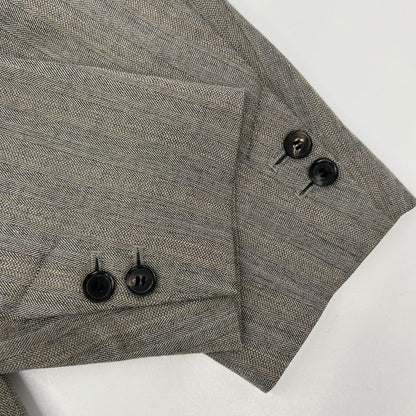 AURALEE Wool Silk Herringbone DB Jacket Gray Size 3