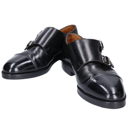 JOHNLOBB William Leather Double Monk Shoes Black Size UK 6.5