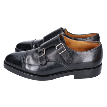 JOHNLOBB William Leather Double Monk Shoes Black Size UK 6.5