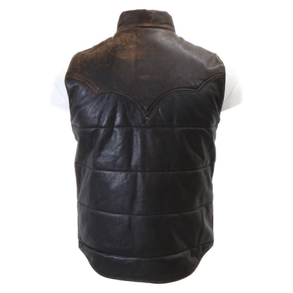 RRL Vintage Full Grain Cowhide Leather Vest Brown Size XS/TP