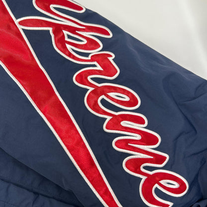 Supreme 18SS Script Logo Hooded Nylon Jacket Navy×Red Size M