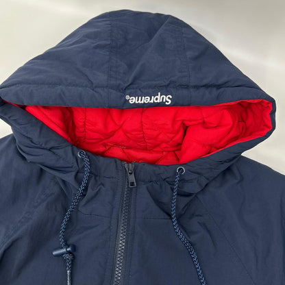 Supreme 18SS Script Logo Hooded Nylon Jacket Navy×Red Size M