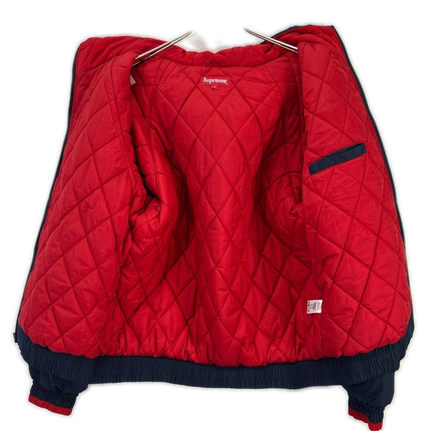 Supreme 18SS Script Logo Hooded Nylon Jacket Navy×Red Size M