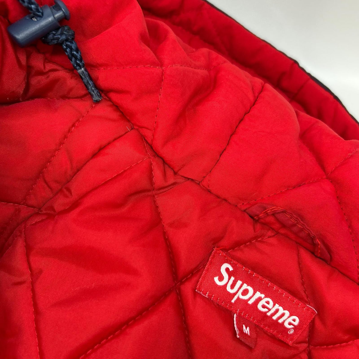 Supreme 18SS Script Logo Hooded Nylon Jacket Navy×Red Size M
