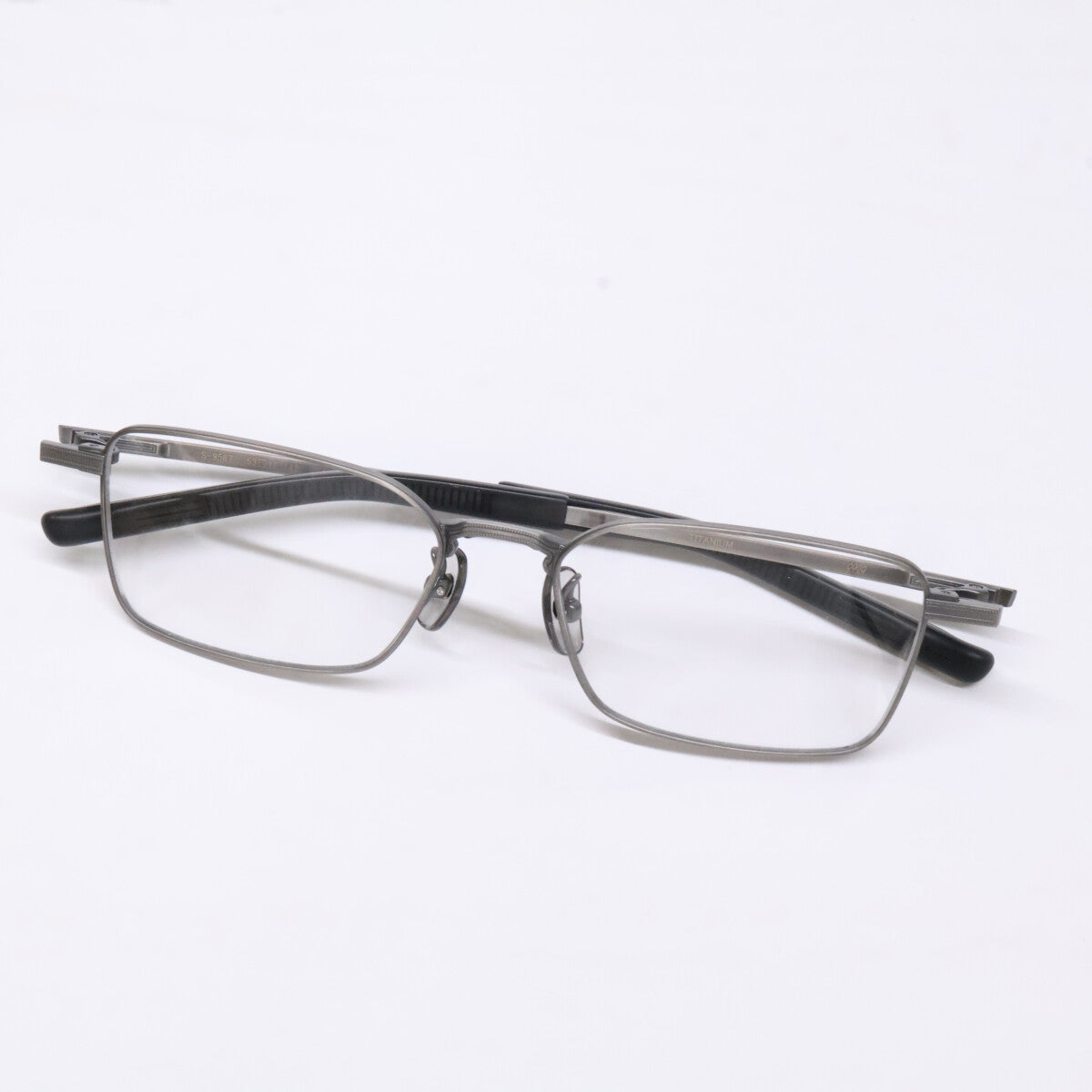 Four Nines S-956T Square Glasses Silver Size 53X17-142