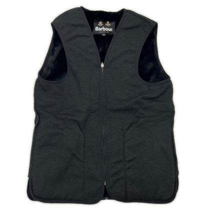 Barbour Black Acrylic Front Zip Fur Liner Vest Size 36