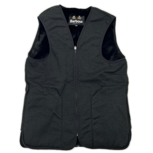 Barbour Black Acrylic Front Zip Fur Liner Vest Size 36