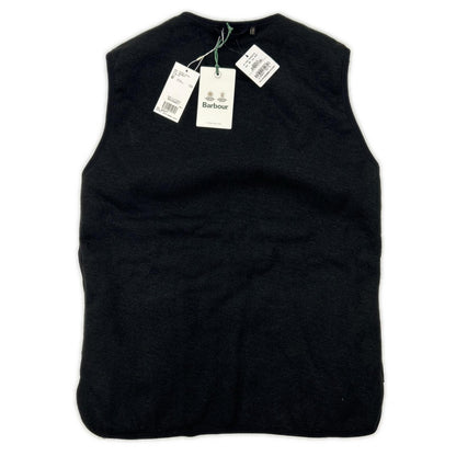 Barbour Black Acrylic Front Zip Fur Liner Vest Size 36
