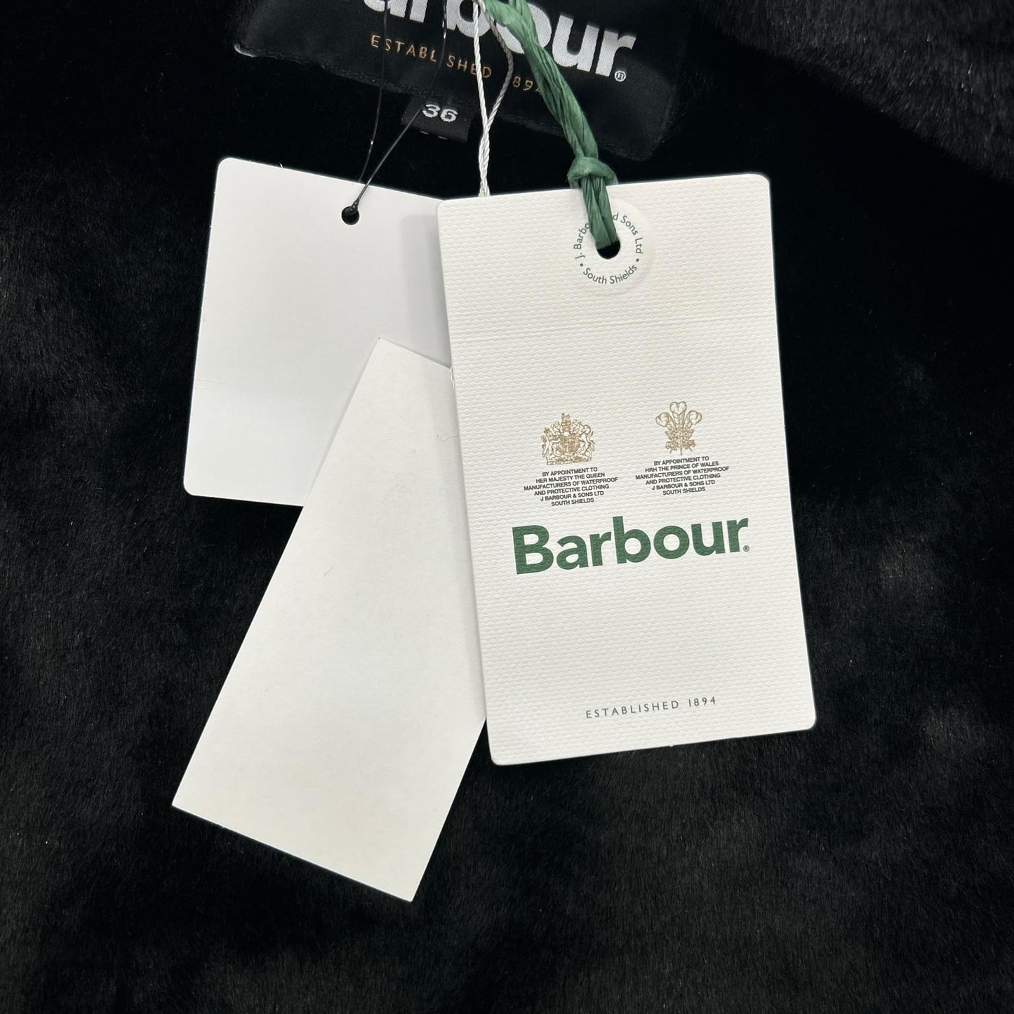 Barbour Black Acrylic Front Zip Fur Liner Vest Size 36