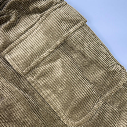 VAN JACKET Khaki Corduroy Spanish Collar Coat Size L
