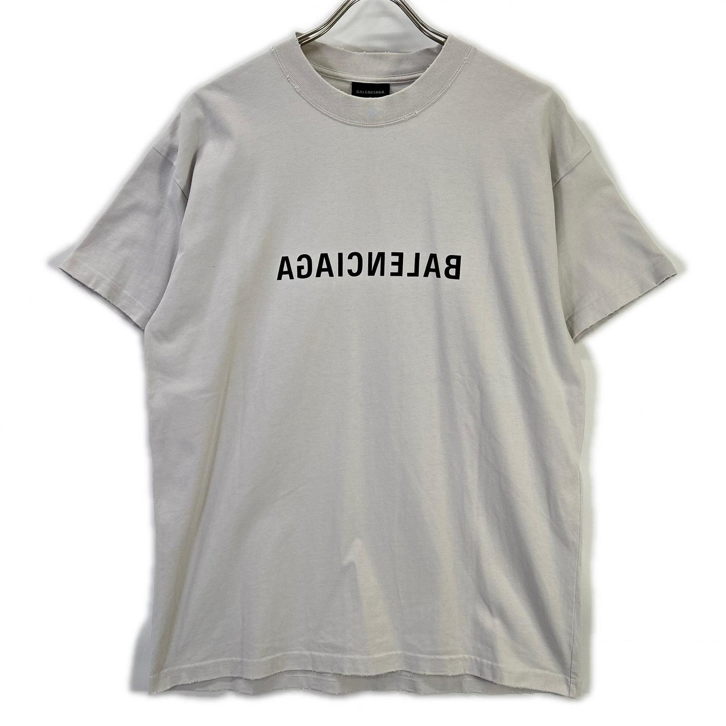 BALENCIAGA 23AW Cotton Mirror Logo T-Shirt Size S