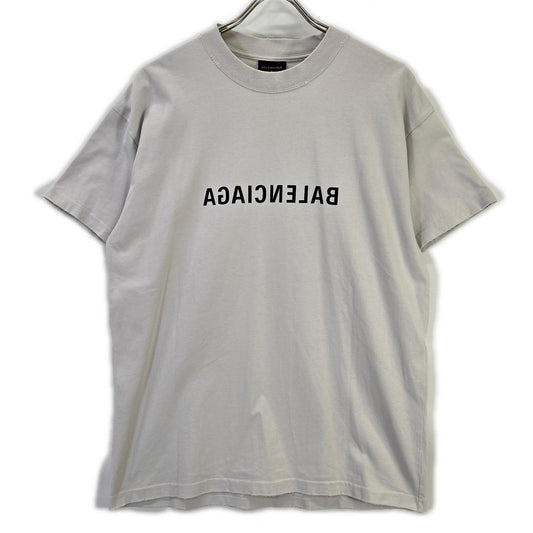 BALENCIAGA 23AW Cotton Mirror Logo T-Shirt Size S