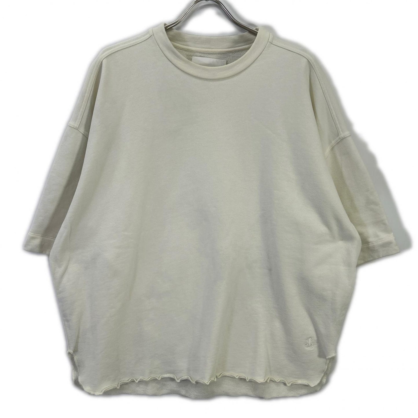JIL SANDER+ White Cotton Cut-Off S/S Sweatshirt Size S