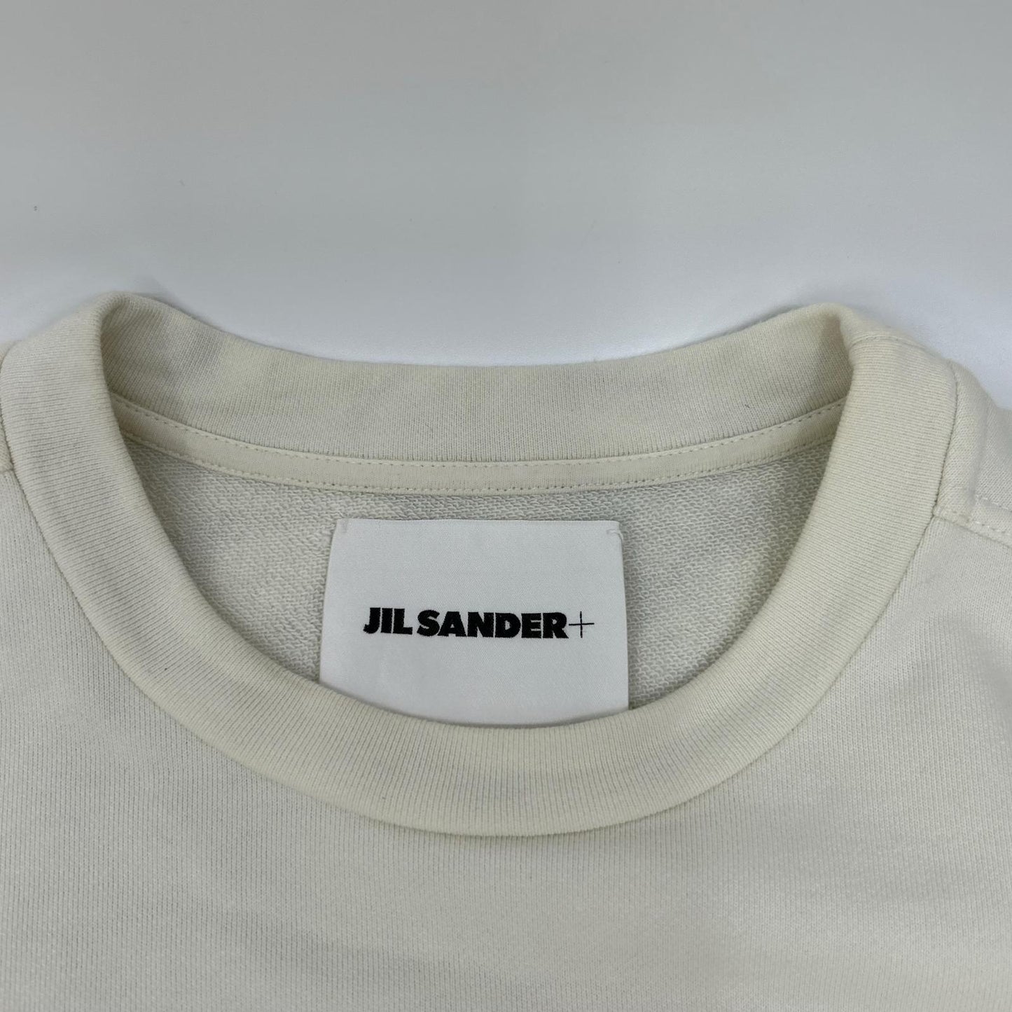 JIL SANDER+ White Cotton Cut-Off S/S Sweatshirt Size S