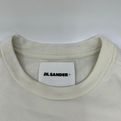 JIL SANDER+ White Cotton Cut-Off S/S Sweatshirt Size S