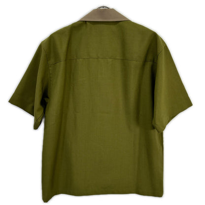 MARNI CUMU0213QU Bicolor Wool Bowling Shirt Size 44
