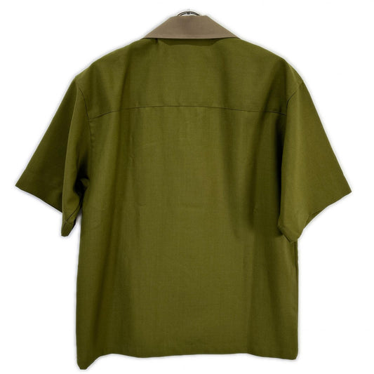 MARNI CUMU0213QU Bicolor Wool Bowling Shirt Size 44
