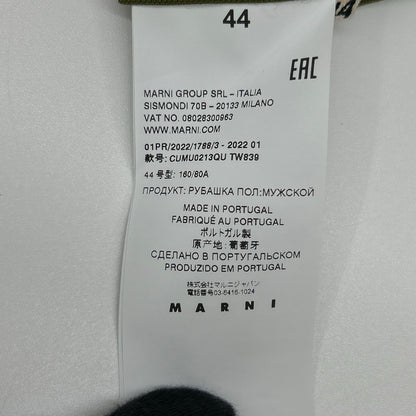 MARNI CUMU0213QU Bicolor Wool Bowling Shirt Size 44