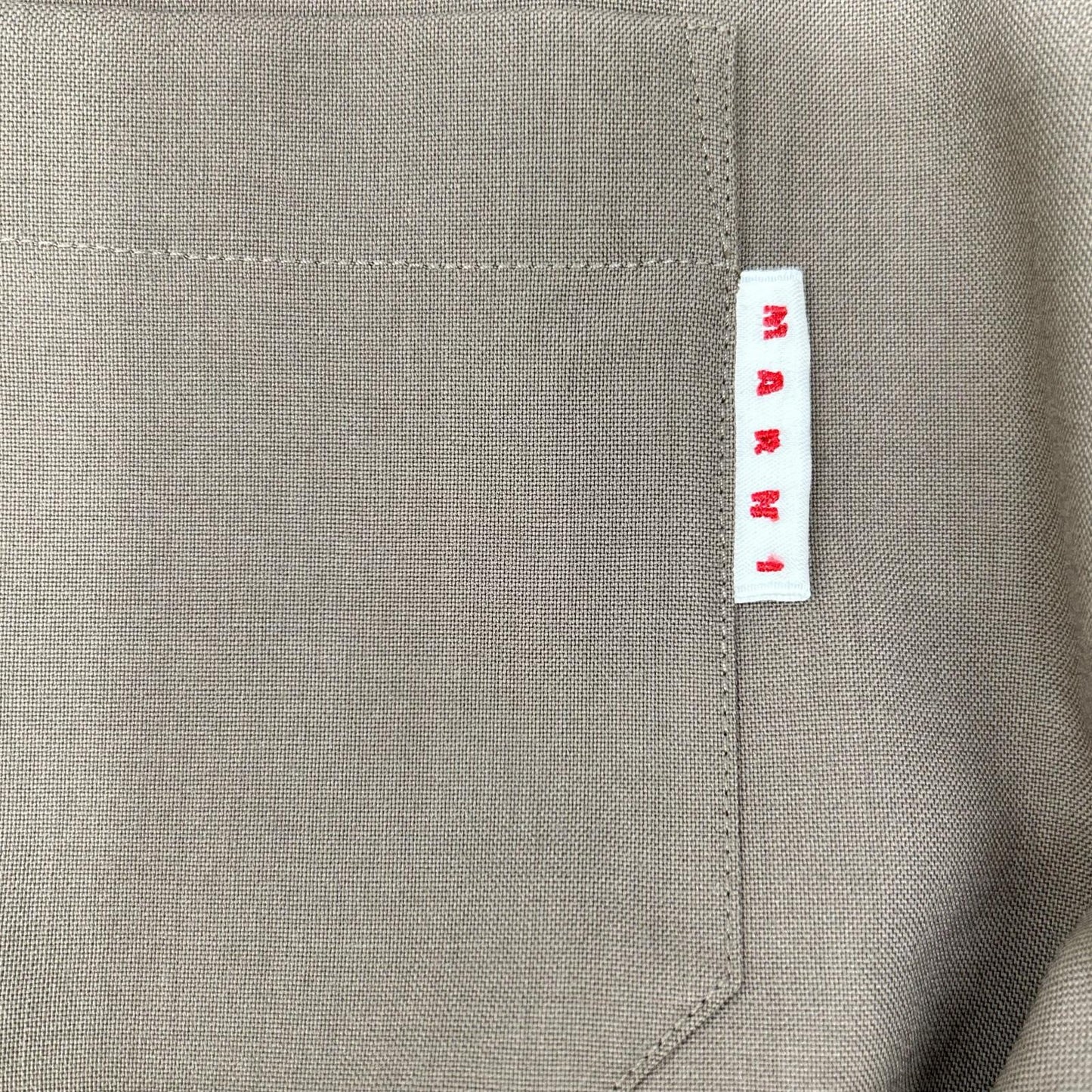 MARNI CUMU0213QU Bicolor Wool Bowling Shirt Size 44
