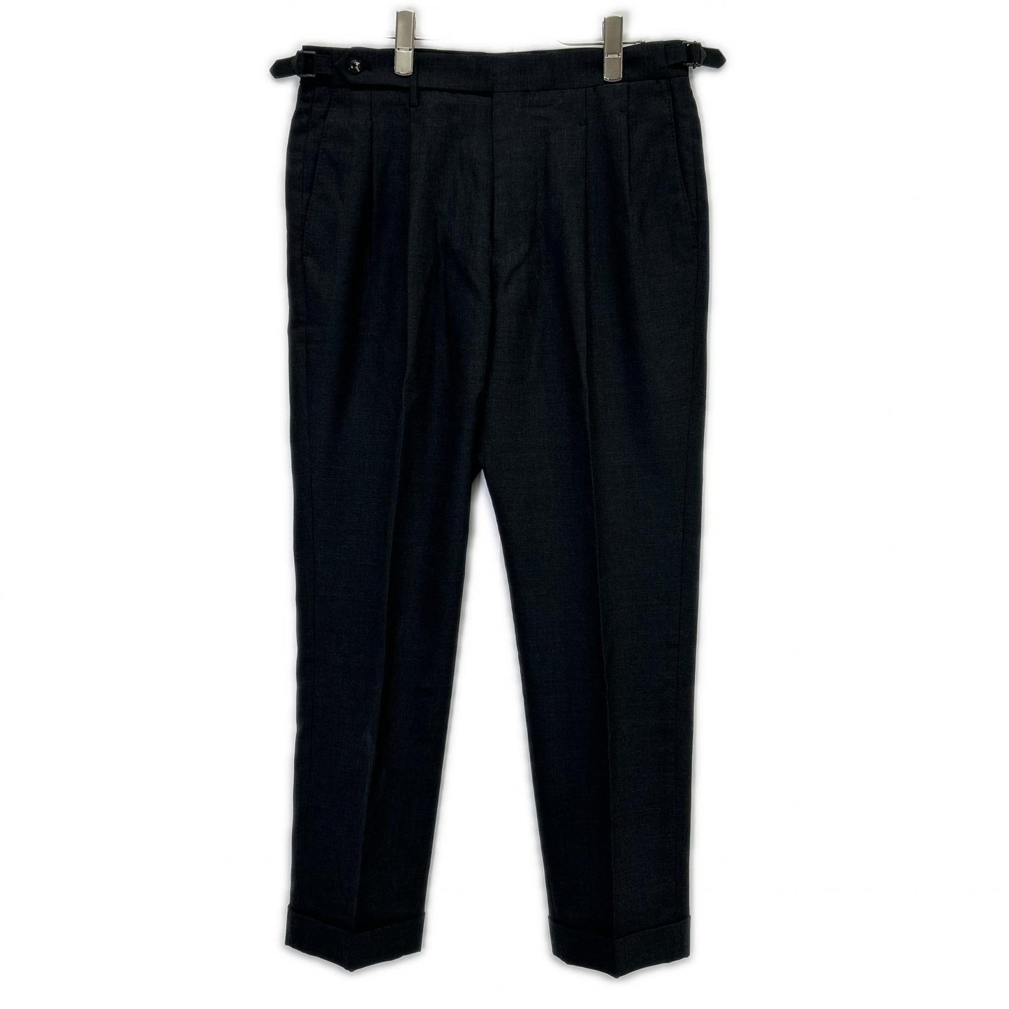 Cross Closet Twill Two Pleats Trousers Charcoal Size 3