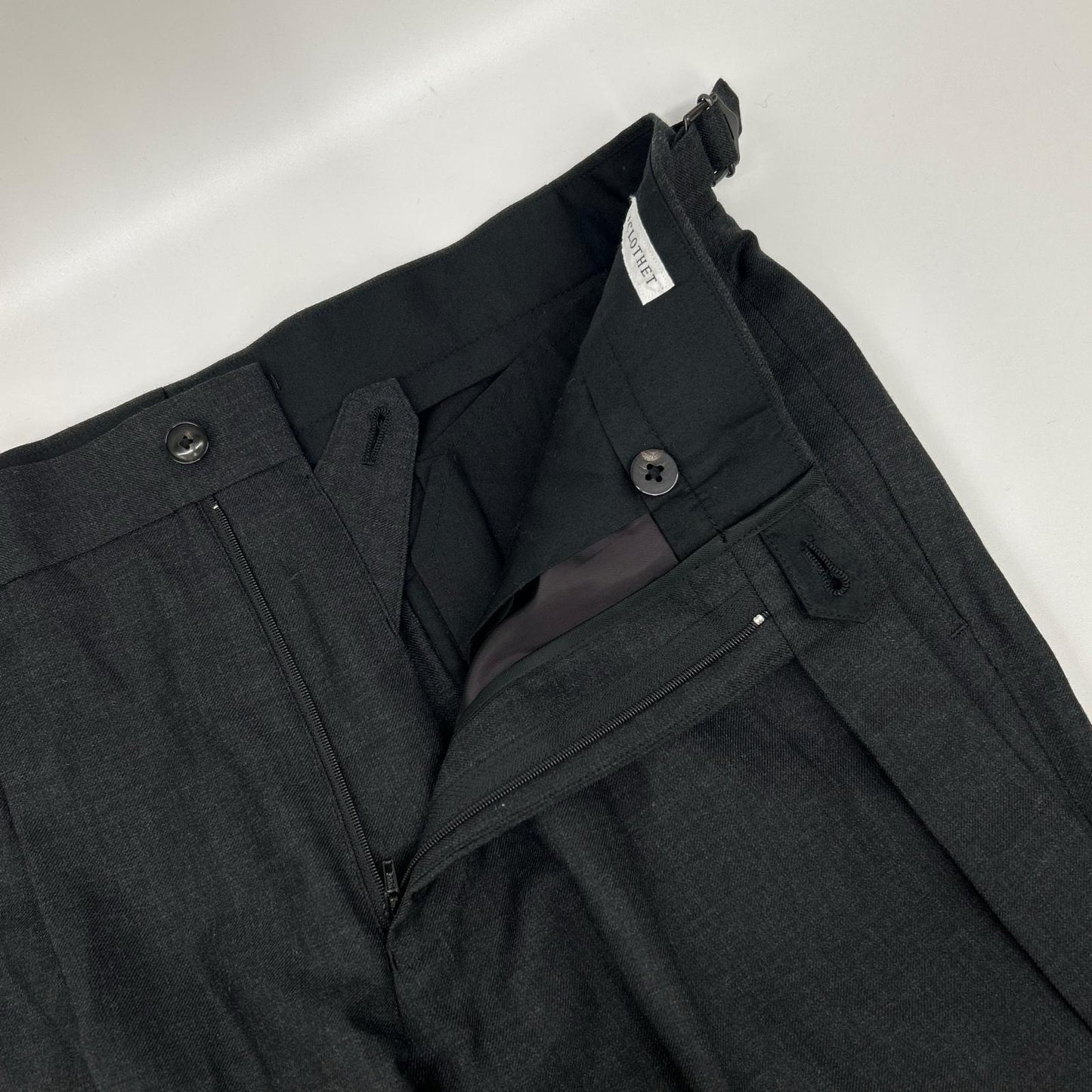 Cross Closet Twill Two Pleats Trousers Charcoal Size 3