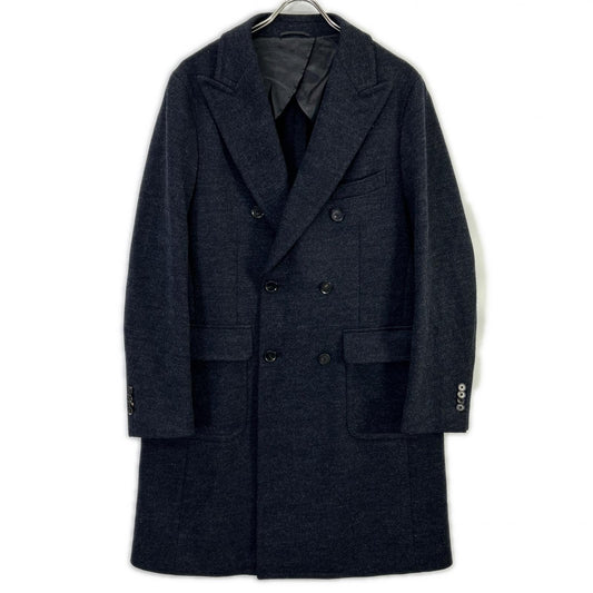 UNIVERSAL LANGUAGE Wool Double Breasted Coat Gray Size LL