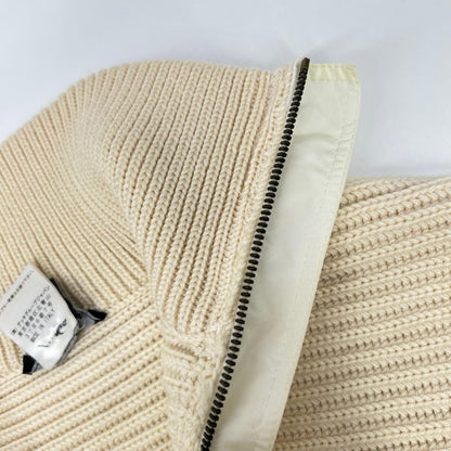 GUCCI Half-Zip Wool Pullover Knit White Size M