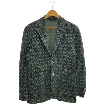 L.B.M. 1911 L.B.M. Black Green Geometric 2B Blazer