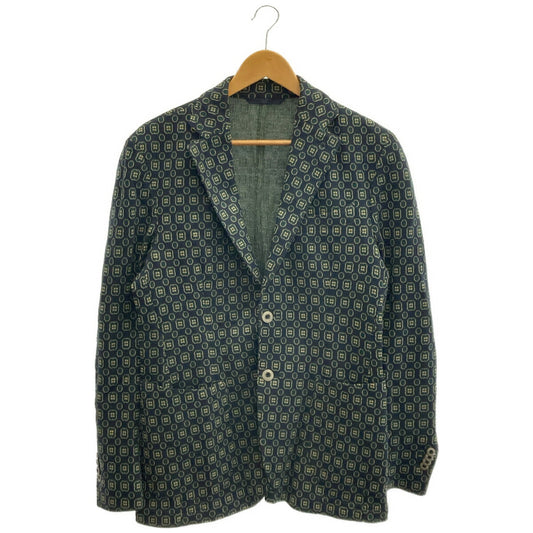 L.B.M. 1911 L.B.M. Black Green Geometric 2B Blazer