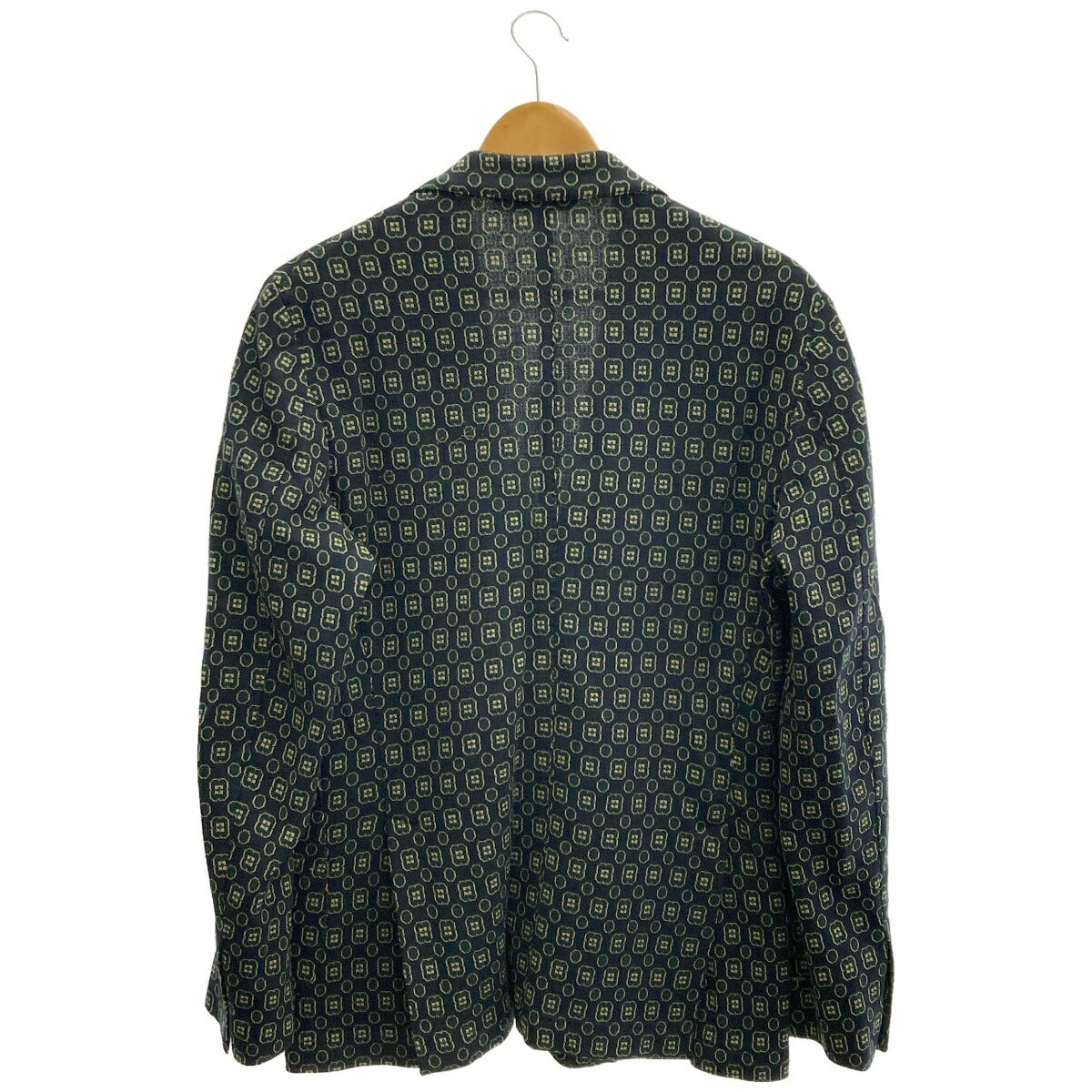 L.B.M. 1911 L.B.M. Black Green Geometric 2B Blazer