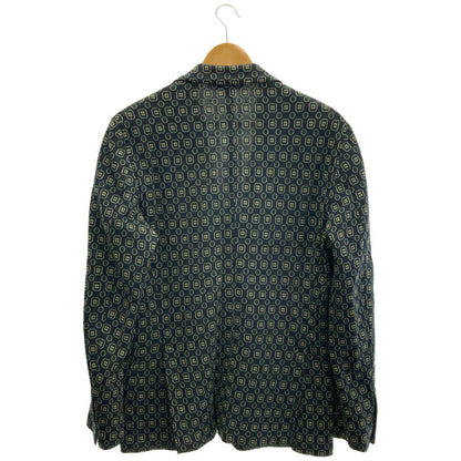 L.B.M. 1911 L.B.M. Black Green Geometric 2B Blazer