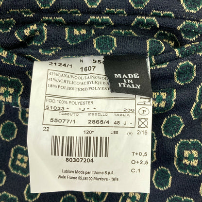 L.B.M. 1911 L.B.M. Black Green Geometric 2B Blazer