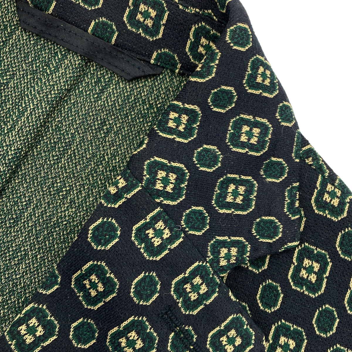 L.B.M. 1911 L.B.M. Black Green Geometric 2B Blazer