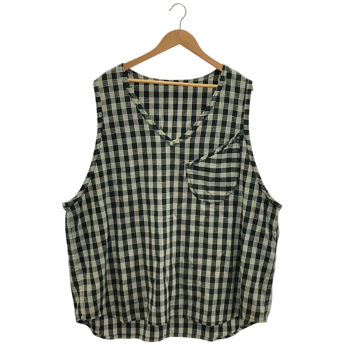 Porter Classic Palaka Cotton Pullover Black White Vest Size 3
